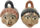  Preview image for (2) Vintage Mexican Tonala Pottery Face 