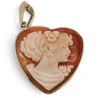  Preview image for 14K Gold Shell Cameo Heart Pendant 