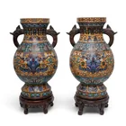  Preview image for Pair Antique Chinese Cloisonne Enamel 