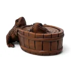  Preview image for Antique Japanese Carved Wood Barrel of 
