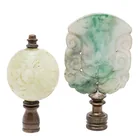  Preview image for (2pc) Chinese Carved Jade & Brass Lamp 