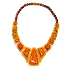  Preview image for Large Art Deco Carved Amber Necklace 