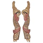  Preview image for Pair Antique Polychrome Painted Wooden 
