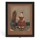  Preview image for Antique Folk Art Portrait Watercolor On 