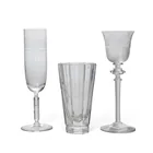  Preview image for (3 pc) Vintage Etched Drinking Glasses 
