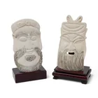  Preview image for (2pc) East Asian Carved Bone Heads w/ 