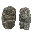  Preview image for (2 pc) Pre-Colombian Style Carved Stone 
