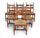  Preview image for (6) DUTCH RAZOR BACK OAK & RUSH DINING 