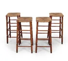  Preview image for (4) DUTCH RUSH & BEECH BAR STOOLS 