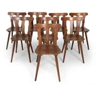  Preview image for (8) FRENCH BRUTALIST BEECH DINING CHAIRS 