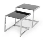  Preview image for ITALIAN GLASS & CHROME NESTING TABLES C. 