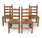  Preview image for (4) DUDOUYT STYLE FRENCH OAK & RUSH 