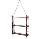  Preview image for ANTIQUE TURNED WOOD HANGING WALL SHELF 