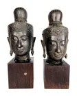  Preview image for Pair of 19th C Thai Bronze Buddha Head 