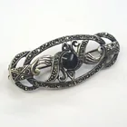  Preview image for VINTAGE STERLING SILVER BLACK ENAMEL 