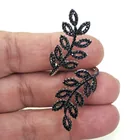  Preview image for STERLING SILVER BLACK CZ WRAPPED LEAF 