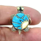  Preview image for STERLING SILVER TURTLE SHAPE TURQUOISE 