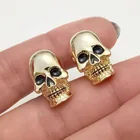  Preview image for GOLD TONE BLACK ENAMEL SKULL SHAPE 