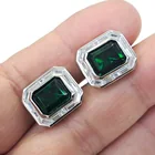  Preview image for STERLING SILVER .950 EMERALD GREEN AND 