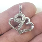  Preview image for STERLING SILVER DIAMOND DOUBLE HEART 