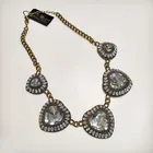  Preview image for VINTAGE BRONZE TONE, CLEAR RHINESTONES 