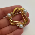  Preview image for GOLD TONE FAUX PEARL, RHINESTONES WAVES 