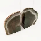  Preview image for PAIR OF GREEN BROWN AGATE CRYSTAL GEODE 