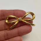  Preview image for VINTAGE GOLD TONE CLEAR RHINESTONES BOW 