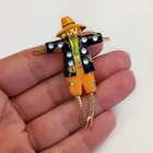  Preview image for GOLD TONE ENAMEL, RHINESTONES SCARECROW 