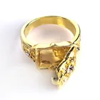  Preview image for GOLD TONE RING WITH WHITE RHINESTONE ON 