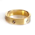  Preview image for GOLD TONE BAND RING WITH 6 WHITE 