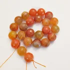  Preview image for 16 MM ROUND FACETED ORANGE AGATE BEADS 