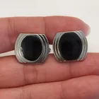  Preview image for SILVER TONE BLACK ENAMEL CURVED 