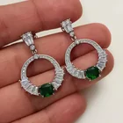  Preview image for SILVER TONE GREEN AND CLEAR CRYSTALS 