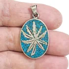  Preview image for SILVER TONE CRUSHED BLUE STONE INLAY 
