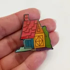  Preview image for VINTAGE MULTICOLOR HOUSE SHAPE BROOCH 