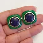  Preview image for VINTAGE GOLD TONE NAVY AND GREEN ACRYLIC 