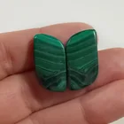  Preview image for PAIR OF LEAF SHAPE MALACHITE FLAT 