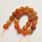  Preview image for 16 MM ROUND FACETED ORANGE AGATE BEADS 