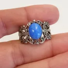  Preview image for SILVER TONE BLUE STAR COLOR CAB RING 