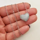  Preview image for SILVER TONE PAVE SET CLEAR CZ HEART 