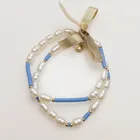  Preview image for SET OF 2 BLUE AND GOLD TONE BEADS, FAUX 
