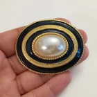  Preview image for VINTAGE GOLD TONE BLACK ENAMEL, FAUX 