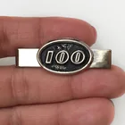  Preview image for SILVER AND BLACK TONE "100" TIE BAR CLIP 