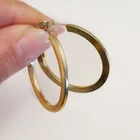  Preview image for GOLD TONE CREAM COLOR ENAMEL HOOP 