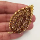  Preview image for GOLD TONE LIGHT DARK BROWN RHINESTONES 