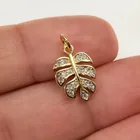  Preview image for GOLD TONE CLEAR CZ LEAF SHAPE TINY 