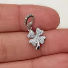  Preview image for SILVER TONE CZ SHAMROCK 4 LEAF CLOVER 