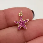  Preview image for GOLD TONE PINK CZ STARFISH SMALL PENDANT 
