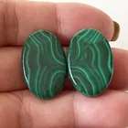 Preview image for PAIR OF OVAL SHAPE MALACHITE FLAT 